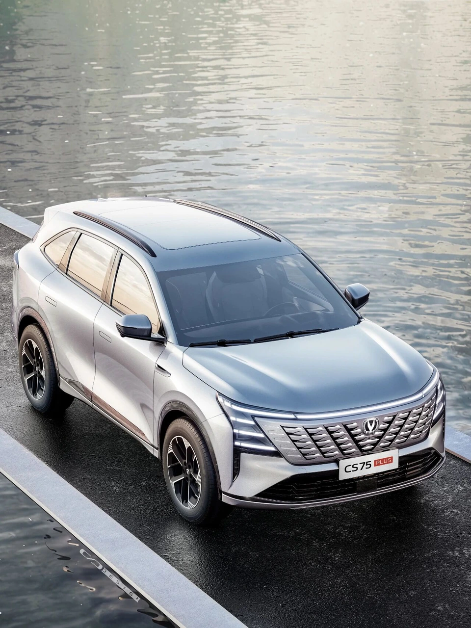 Changan CS75 Plus — exterior beside water